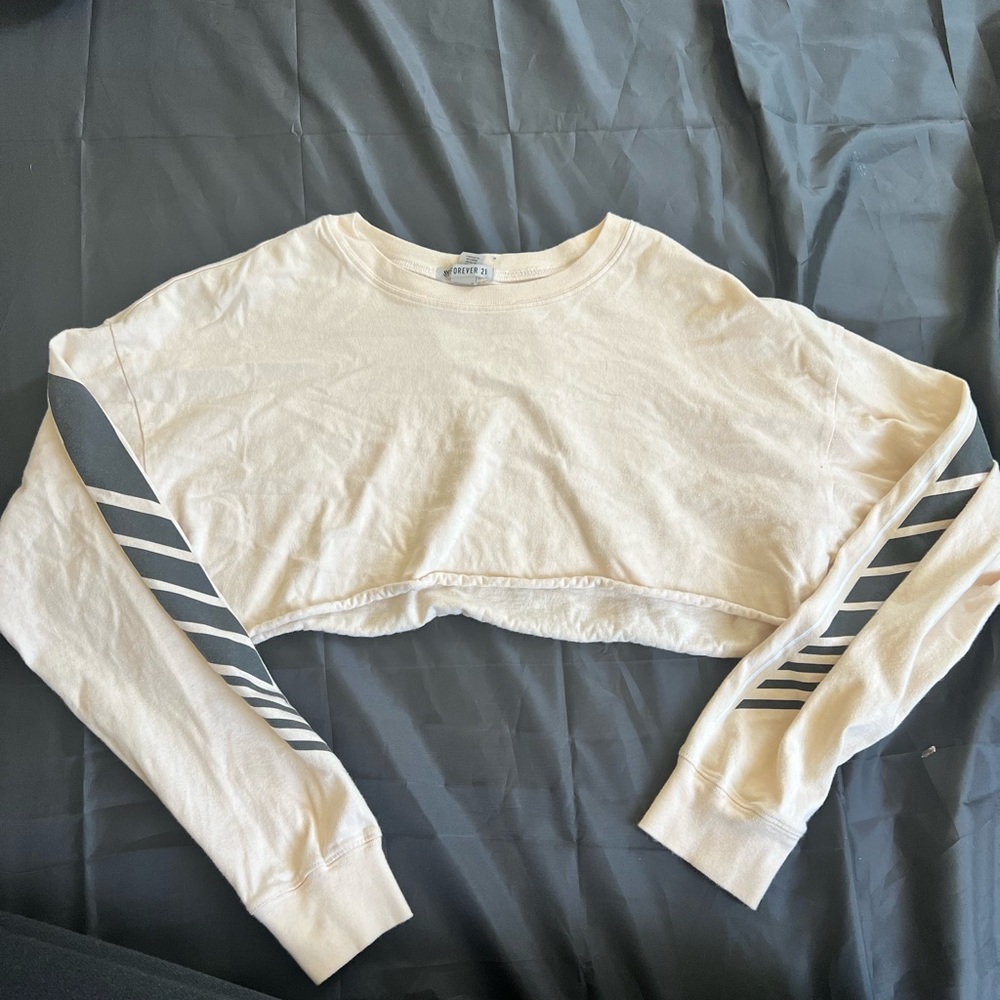 Peach crop top long sleeve